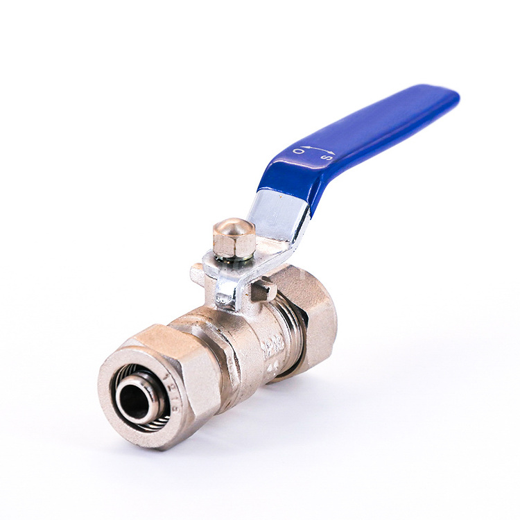 YUHUAN CHINA 1216 BRASS UNION EQUAL GAS RESISTANT PEX PLUMBING BALL VALVE  LONG HANDLE