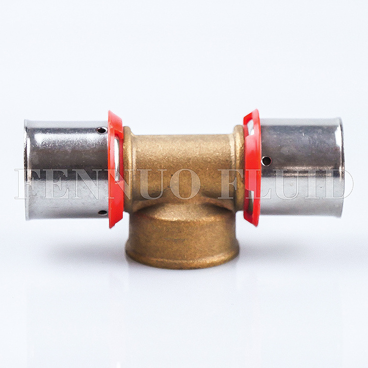 Hot sale Brass/Copper press fitting for pex al pex pipe  and  PEX 16mm Brass Fitting   tee