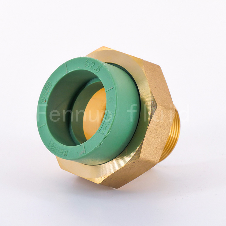 brass PPR union for connect PPR pipe