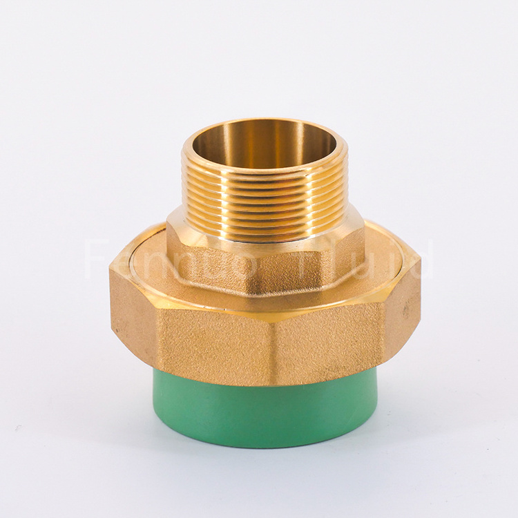 brass PPR union for connect PPR pipe