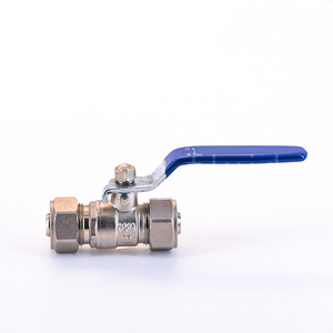 YUHUAN CHINA 1216 BRASS UNION EQUAL GAS RESISTANT PEX PLUMBING BALL VALVE  LONG HANDLE