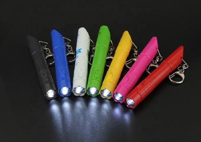 survival whistle flashlight 3 in 1 whistle torch keychain cheap promotion custom plastic led flashlight with ball pen