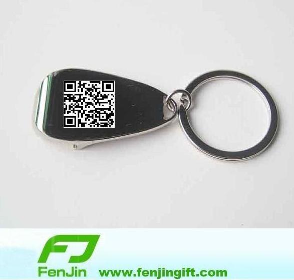 custom metal qr code bottle opener keychain with bar code