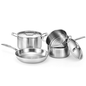 6pcs Surgical Stainless Steel Pots and Pans Cookware Sets Cooking