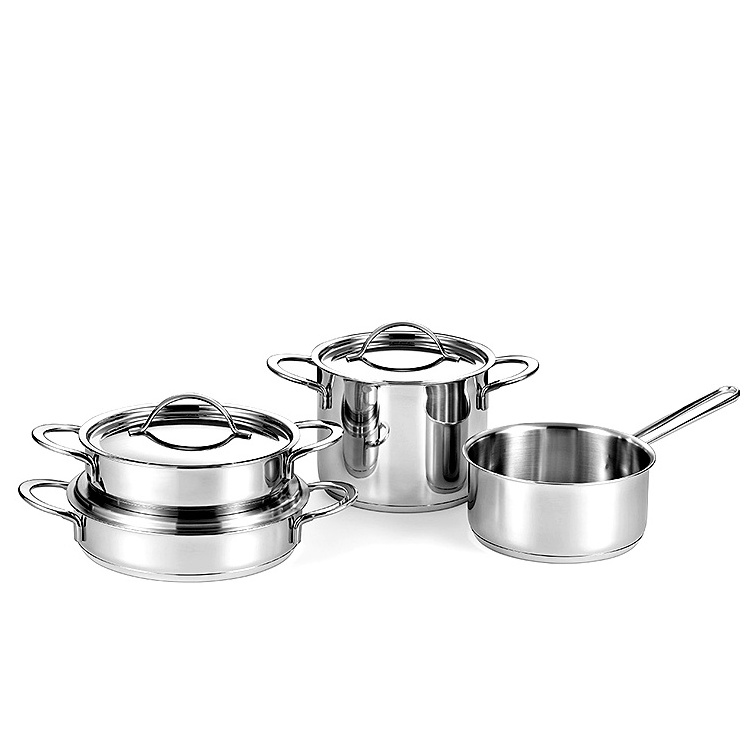 6pcs Surgical Stainless Steel Pots and Pans Cookware Sets Cooking