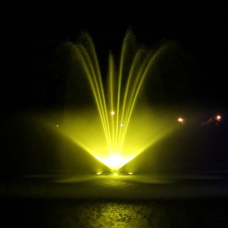 Fenlin factory outdoor garden lake pond decoration rgb led light stainless steel floating dancing water music fountain