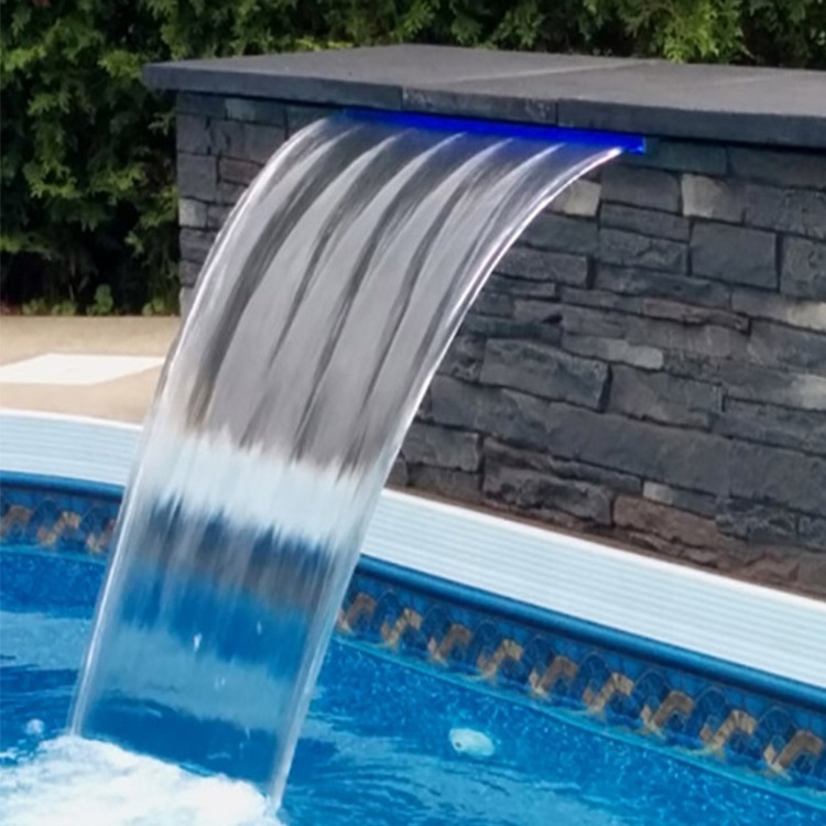 Outdoor swimming pool stainless steel 304 316 waterfall