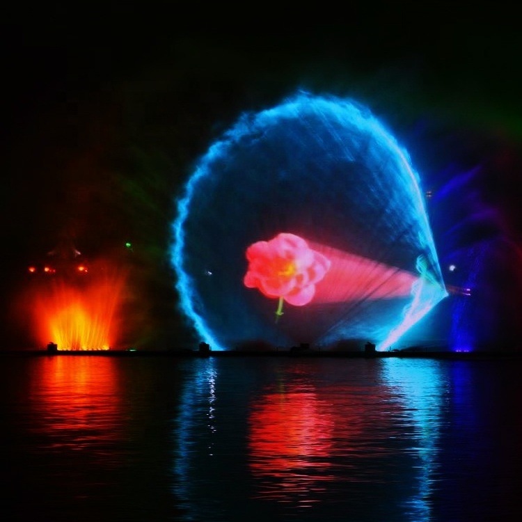 3d big water screen fountain hologram projection for fountain projector