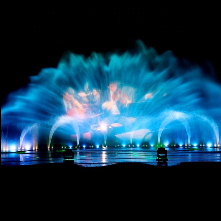 3d big water screen fountain hologram projection for fountain projector