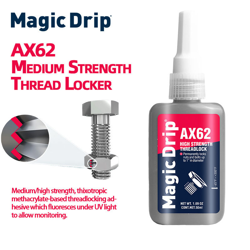 OEM Magic Drip High Strength Threadlocker 50ml Red Anaerobic Adhesives Glue Anaerobic Sealants AX62