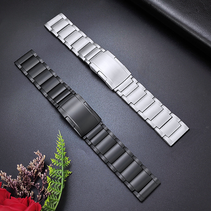 Wholesale Customized  Luxury IN STOCK 20mm 22mm titanium TA1 Silver black watch Band Bracelet