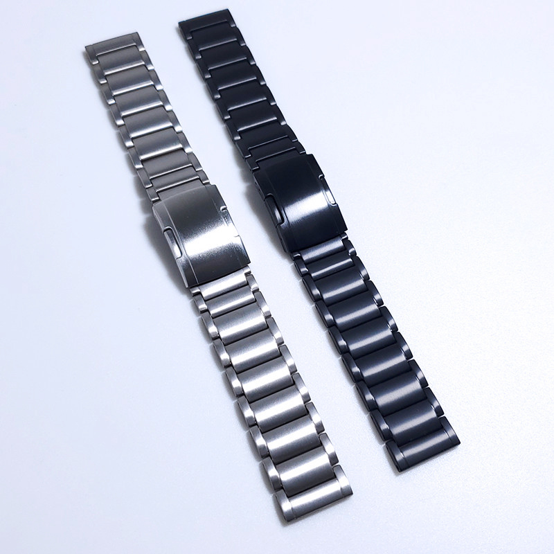 Wholesale Customized  Luxury IN STOCK 20mm 22mm titanium TA1 Silver black watch Band Bracelet