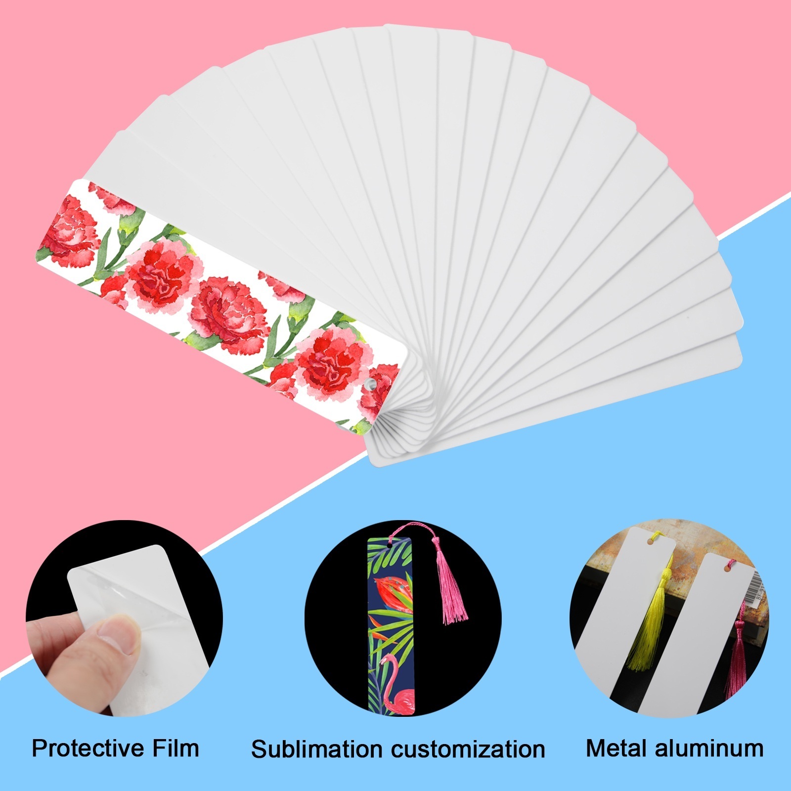 Sublimation Bookmark Blank custom printing Heat Transfer Aluminum Metal Bookmarks Bulk DIY custom photo Bookmarks