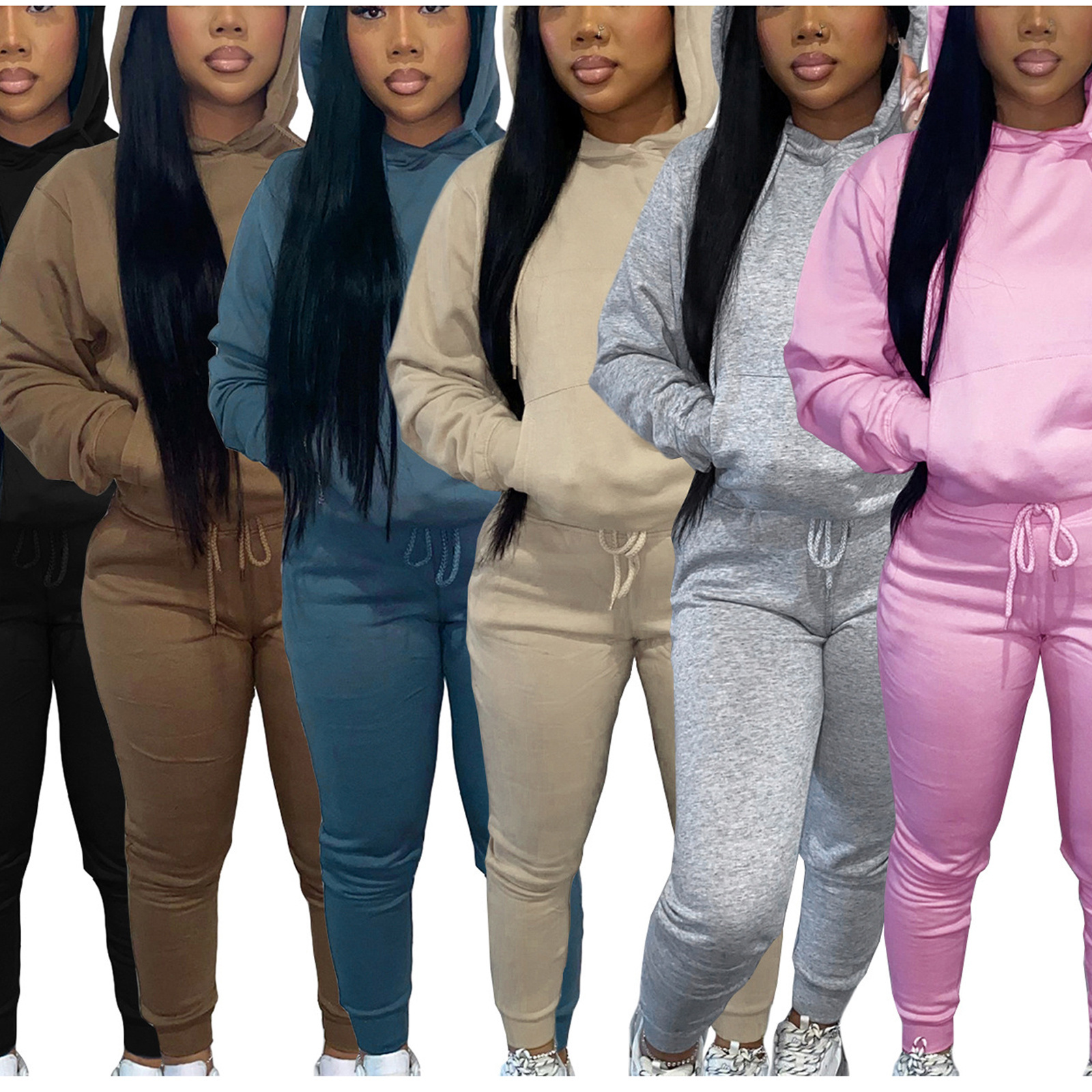 custom sweat suit  set 2022 Winter Fall Clothing Workout sweatsuit 2 Two Piece Set Custom Hoodie Women private label Sweat Suits