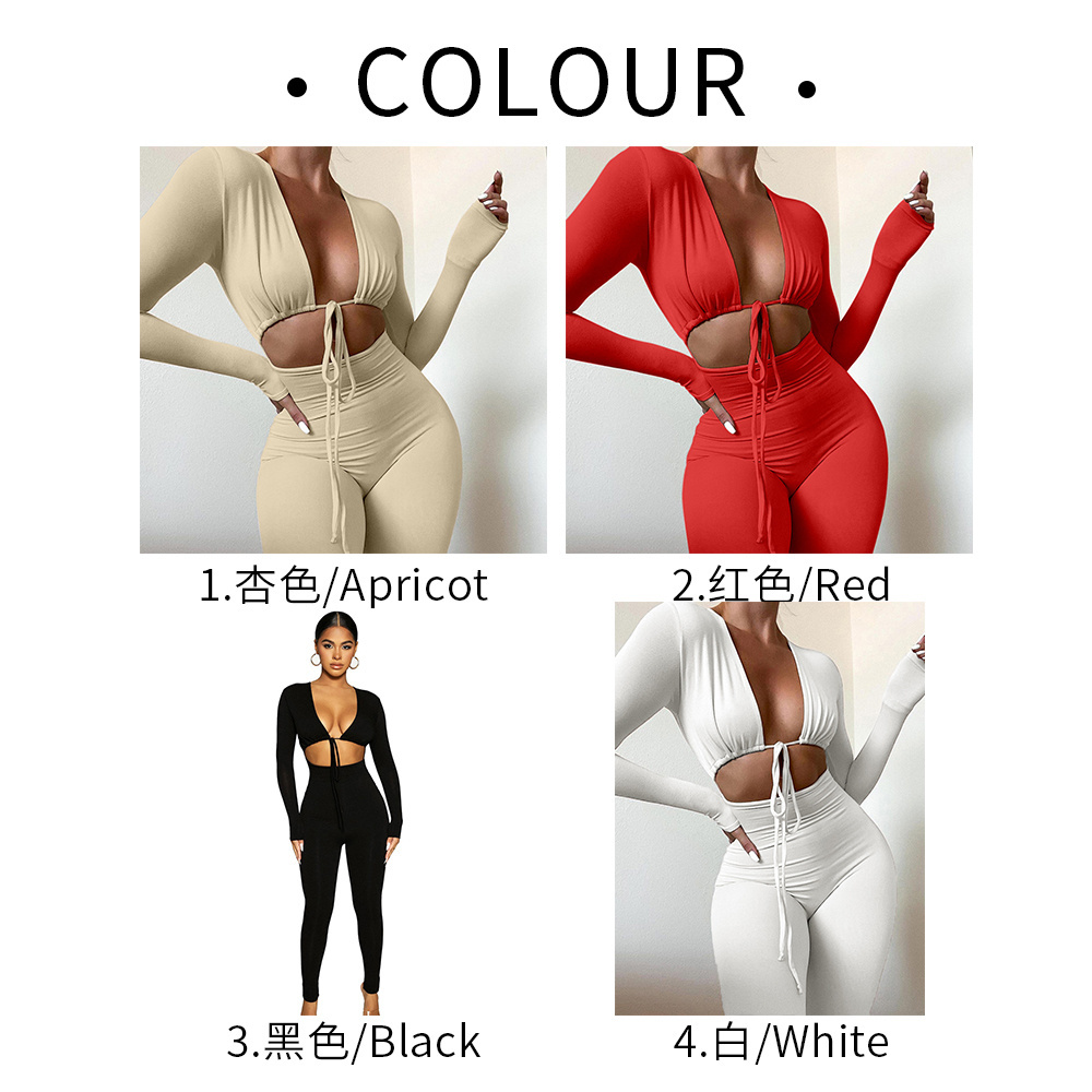 Casual Womens Jumpsuit Rompers Hollow Out One Piece Sets Custom Outfit Women Bodycon Jumpsuit