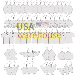 Sublimation Earrings Blanks Bulk Double-Sided MDF USA WAREHOUSE custom Wood Blank Sublimation Earring for Printing