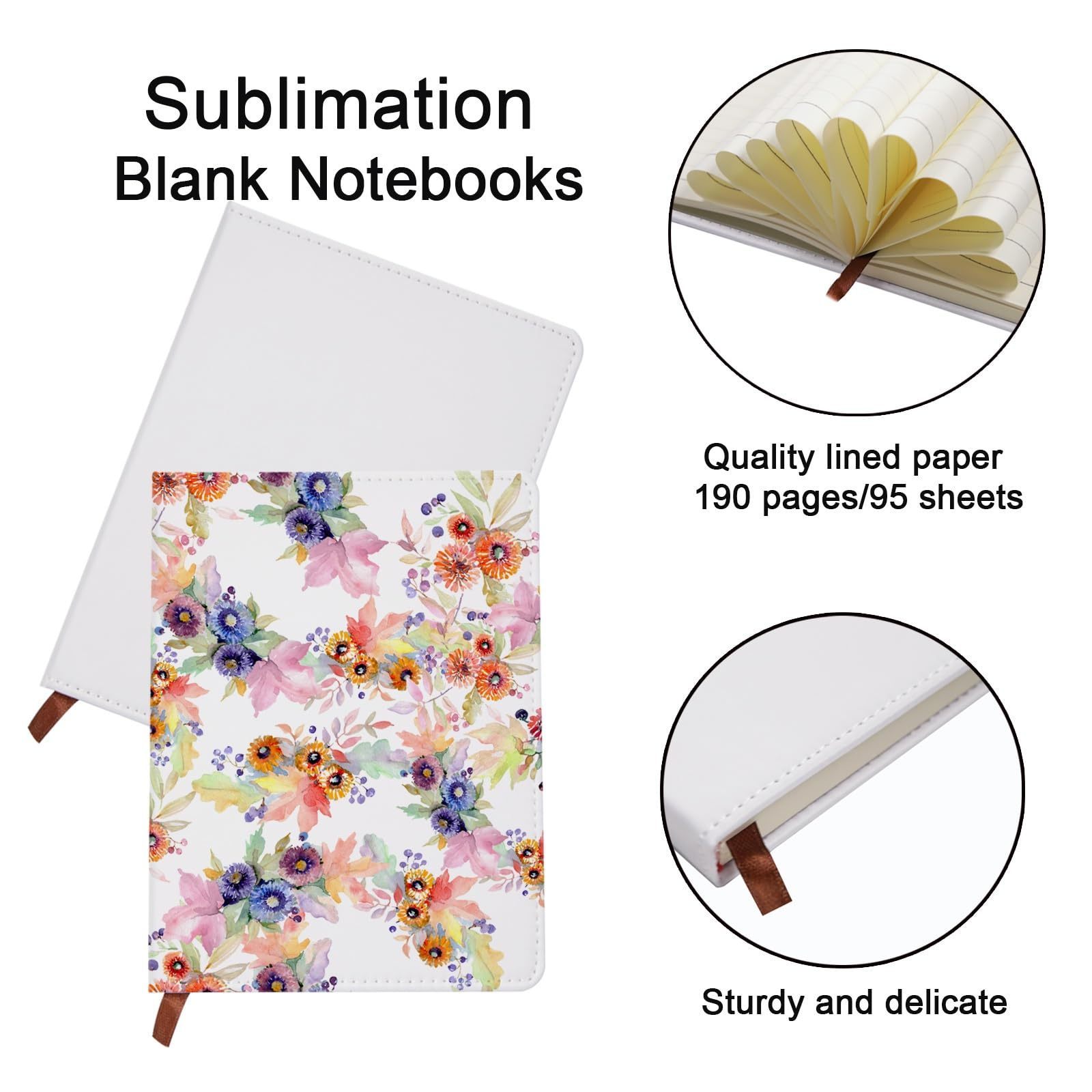 Sublimation Journals Blank Notebook Wholesale A5 A6 PU Leather  Print Image Blanks for Sublimation custom notebook with logo