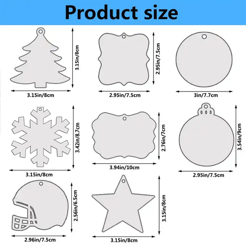 Sublimation Ornament Round Blanks Sublimation Ornaments Christmas Ornament Blanks for Christmas Tree Decor  DIY Handmade Crafts