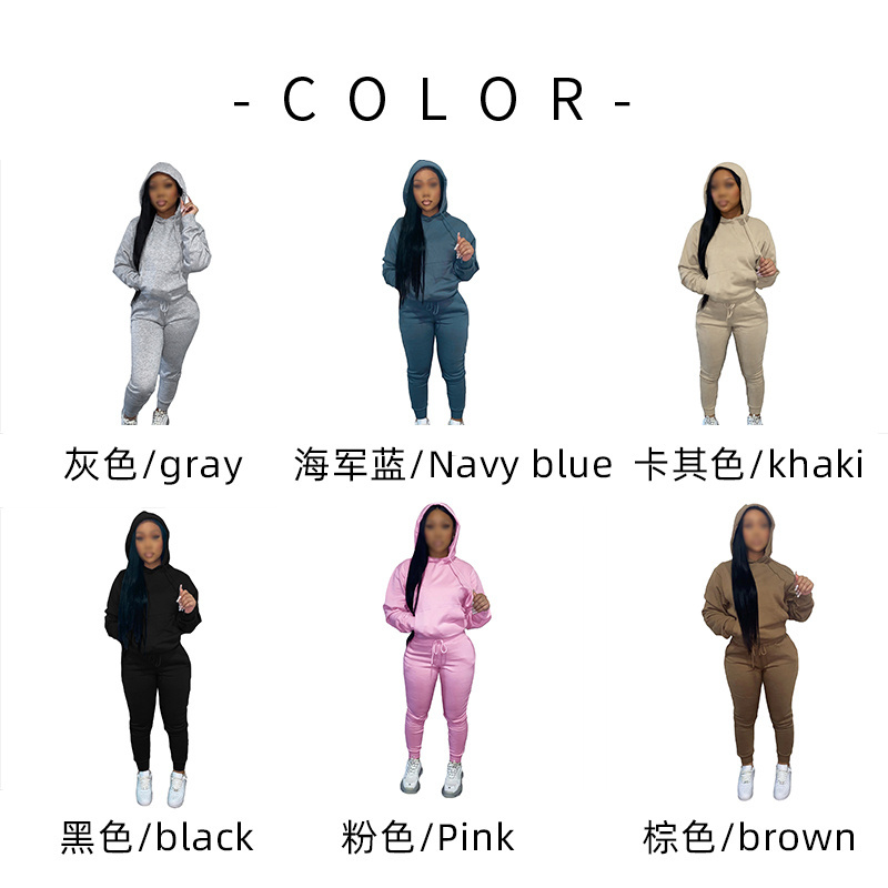 custom sweat suit  set 2022 Winter Fall Clothing Workout sweatsuit 2 Two Piece Set Custom Hoodie Women private label Sweat Suits