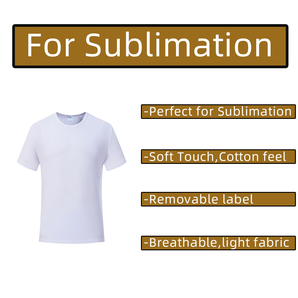 sublimation shirts 100% polyester  cotton feel US Size blank polyester tshirts for sublimation t shirts plain custom printing