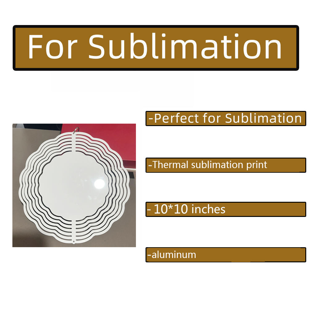 sublimation wind spinner blank 10in 10 inch 8 inch Double Side sublimations aluminum Blanks wind spinners for sublimation