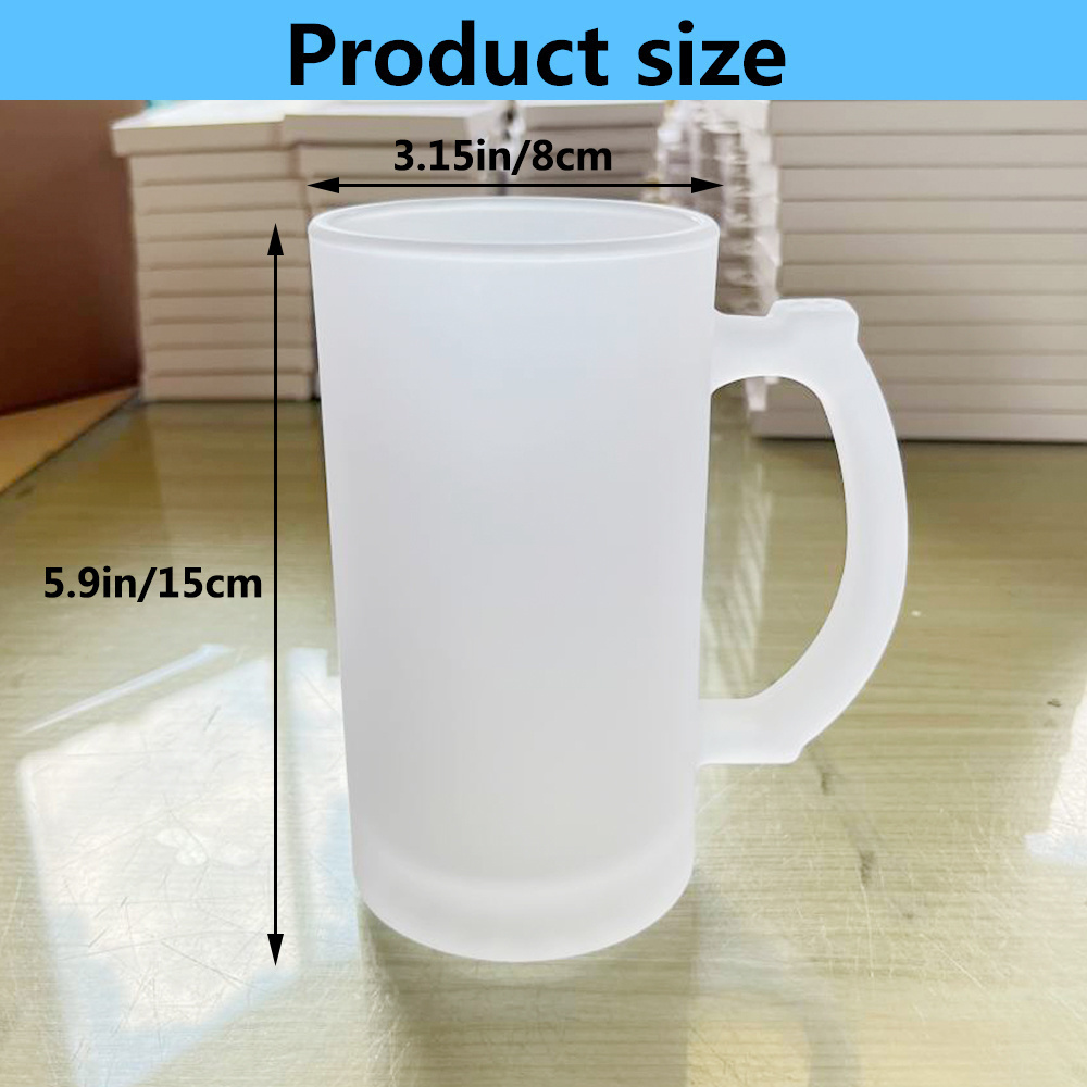 sublimation beer mug frosted glass Blanks USA WAREHOUSE blank frosted 16oz sublimation glass frosted beer mugs