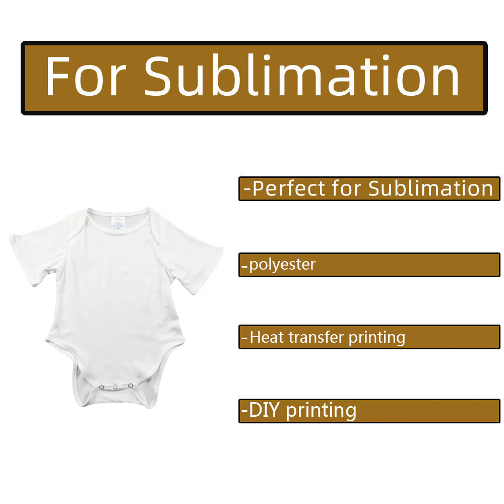 sublimation onesie baby polyester blank print infant toddler baby romper blanks polyester onesies for sublimation