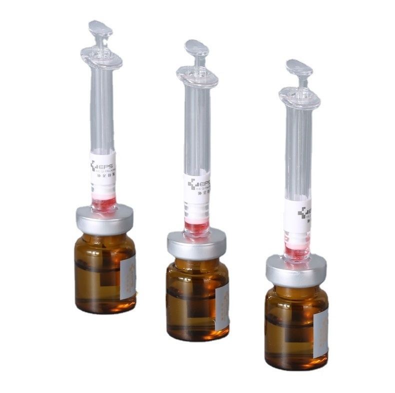 New design Transparent 5ml 10ml Customized Empty glass Water Light Needle Bottle Essence needle tube Eye cream essence syringe