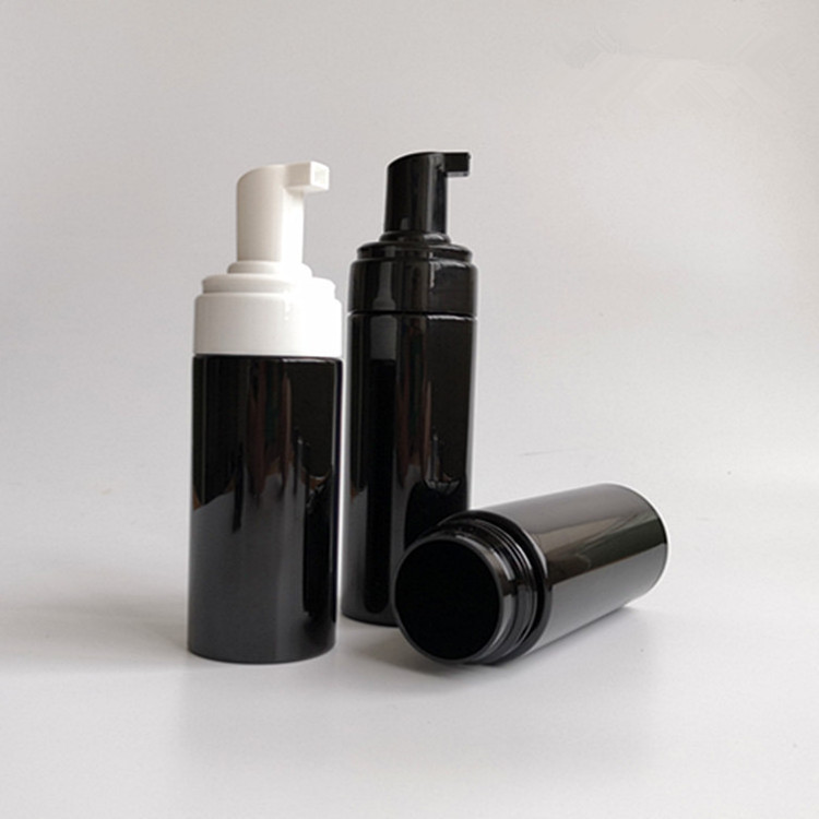 free sample 100ml 120ml 150ml 200ml empty black plastic foam pump bottles cosmetic packaging  foaming soap pump bottle