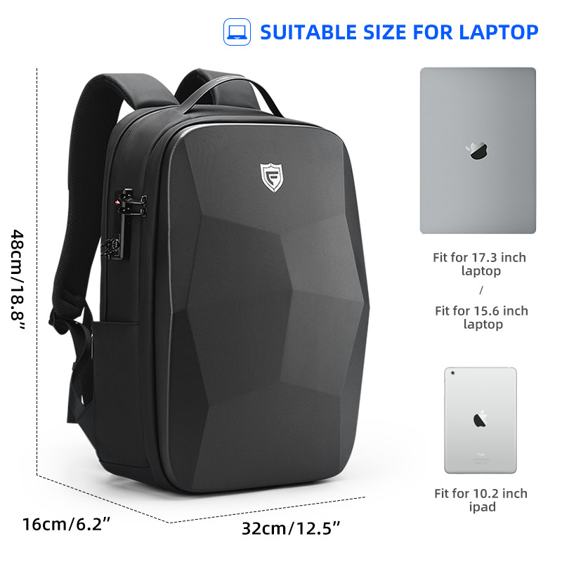 FENRUIEN Geometric PC&ABS Upscale backpack school bags men TSA lock anti theft office bag for men 17.3 inch laptop back pack new