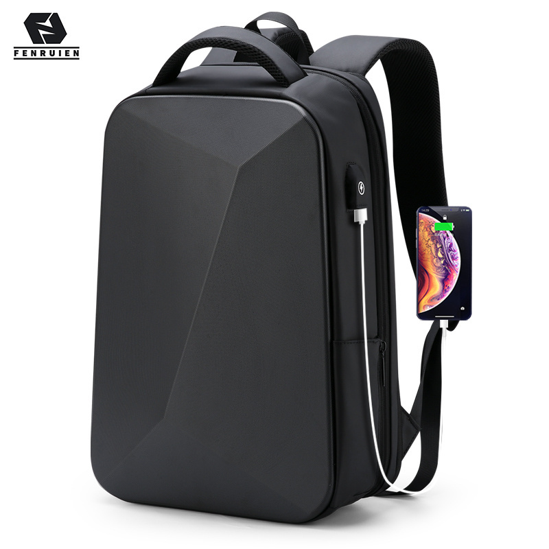 FENRUIEN 2023 15.6 Inch Backpacks Waterproof Bag Hard Shell Fashion Outdoor Men's Laptop Backpack Bags With Usb US Warehouse