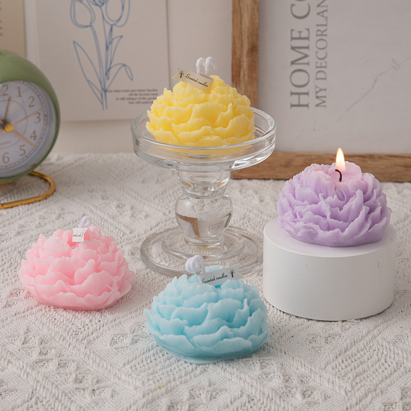 Handmade Decorative floral scented candle Aromatherapy Peony Shaped Flower Scented Candle For Party Home Decor