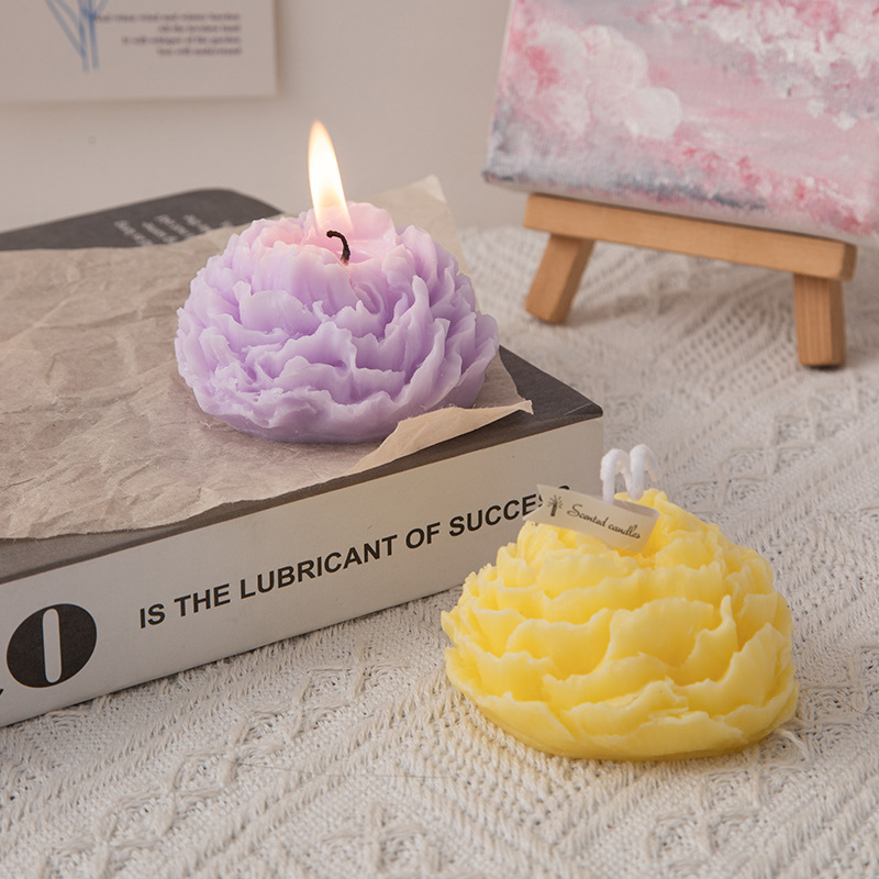 Handmade Decorative Flower Candle Scented Candle for Wedding Celebration Home Decor Aromatherapy Peony Shaped Flower Carton FS