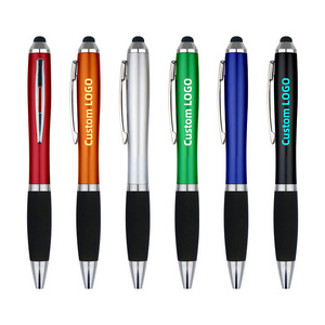 Wholesale Advertising Led Lighting Pen With Stylus Custom Printed Logo Plastic Writing Ballpoint Pen