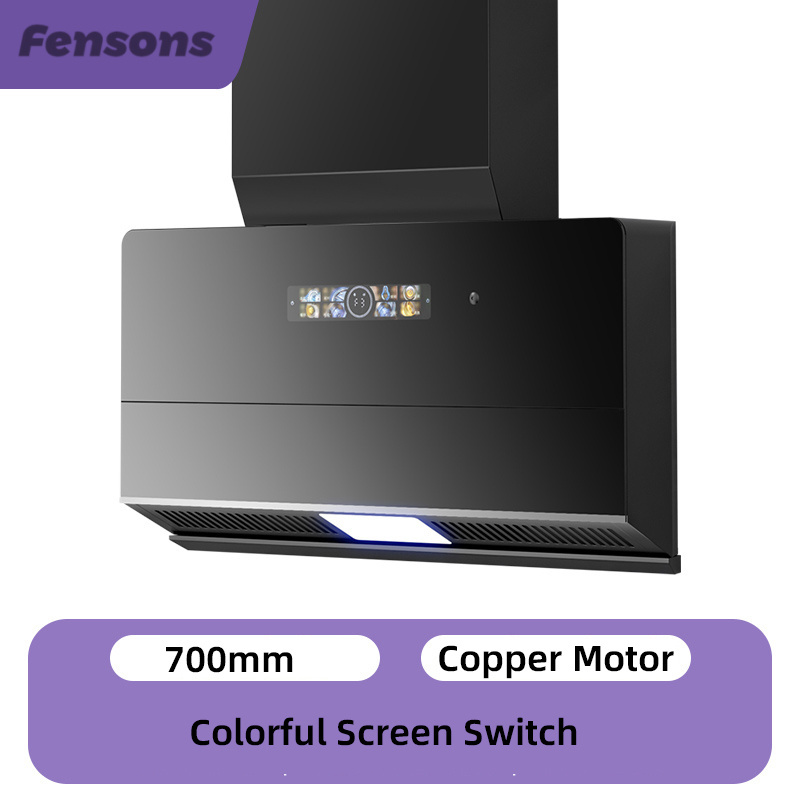 Fensons 700 900mm 90cm Built-in Cabinet Auto Clean Smoke Sensor Led Lamp Slim Range Hood