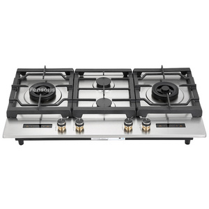 Fensons Sales Competitive Price Big Cast Iron three Burner Rechargeable Battery Gas Cooking Stove