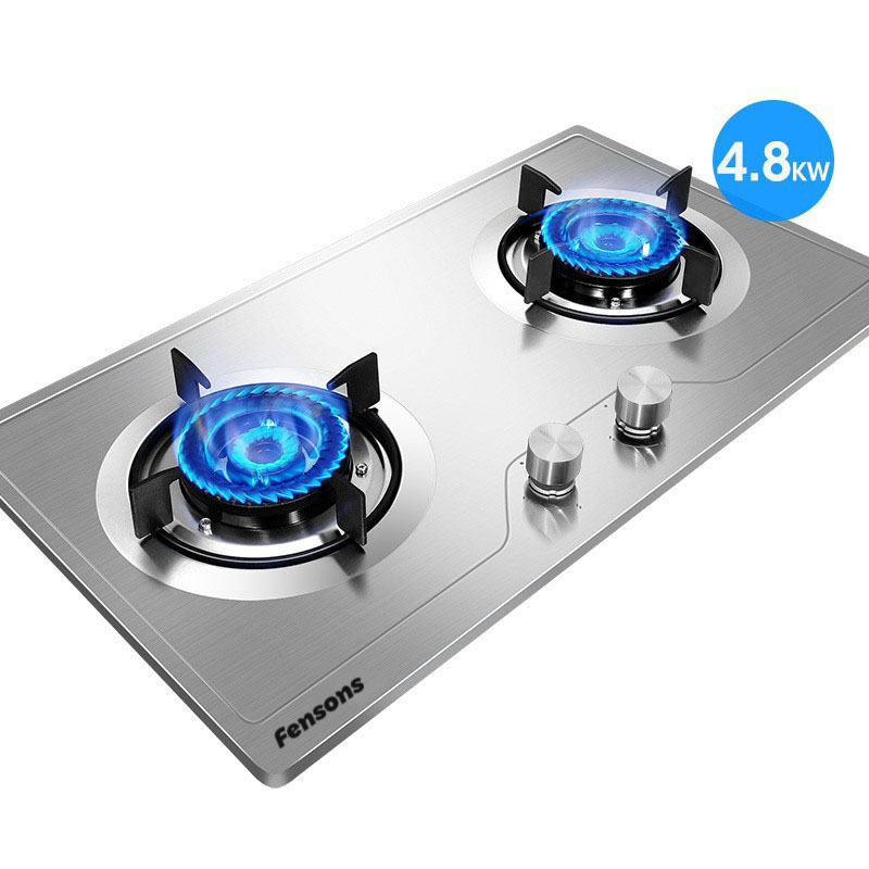 Fensons Wholesale Kitchen appliance Built-in Double Gas Burner Stove Stainless Steel 2 Burner Gas Cooker Stoves