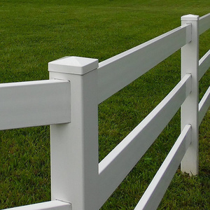 5''x5''fentech black plastic 3 rail  vinyl pvc horse fence