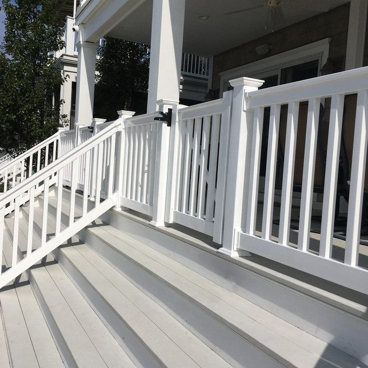 Balcony Decking Railing,pvc Balustrades and Handrails England Style Cheap Vinyl PVC Plastic 3D Model Design Not Coated Flooring