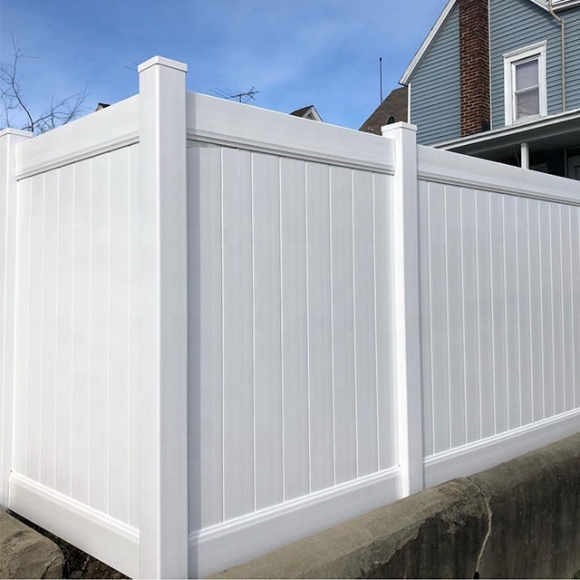 6ft.HxW8ft.W white hot sale cheap vinyl pvc plastic privacy fence for home and garden