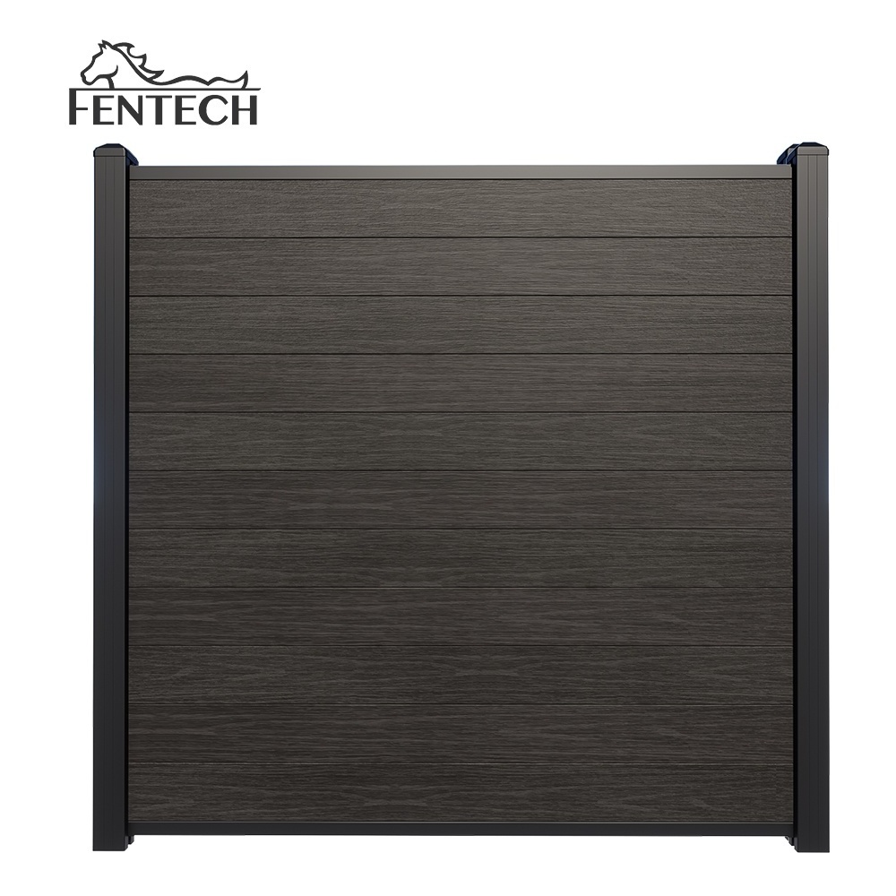 Fentech wholesale waterproof wood plastic composite fencing panels board garden used material outdoor privacy wpc fence