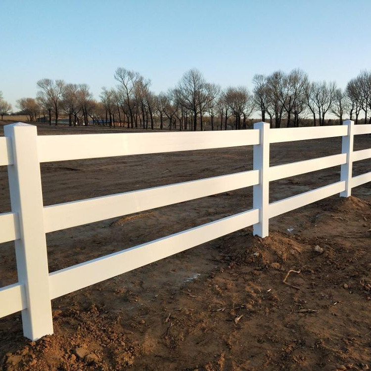 FenTech plastic vinyl horse paddock fence post ,3 rail pvc horse fence