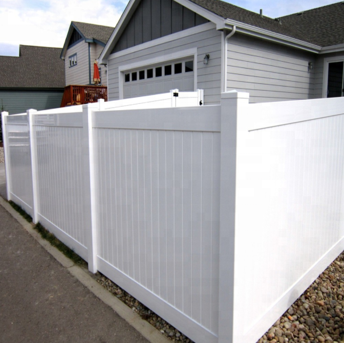 6ft.HxW8ft.W white hot sale cheap vinyl pvc plastic privacy fence for home and garden