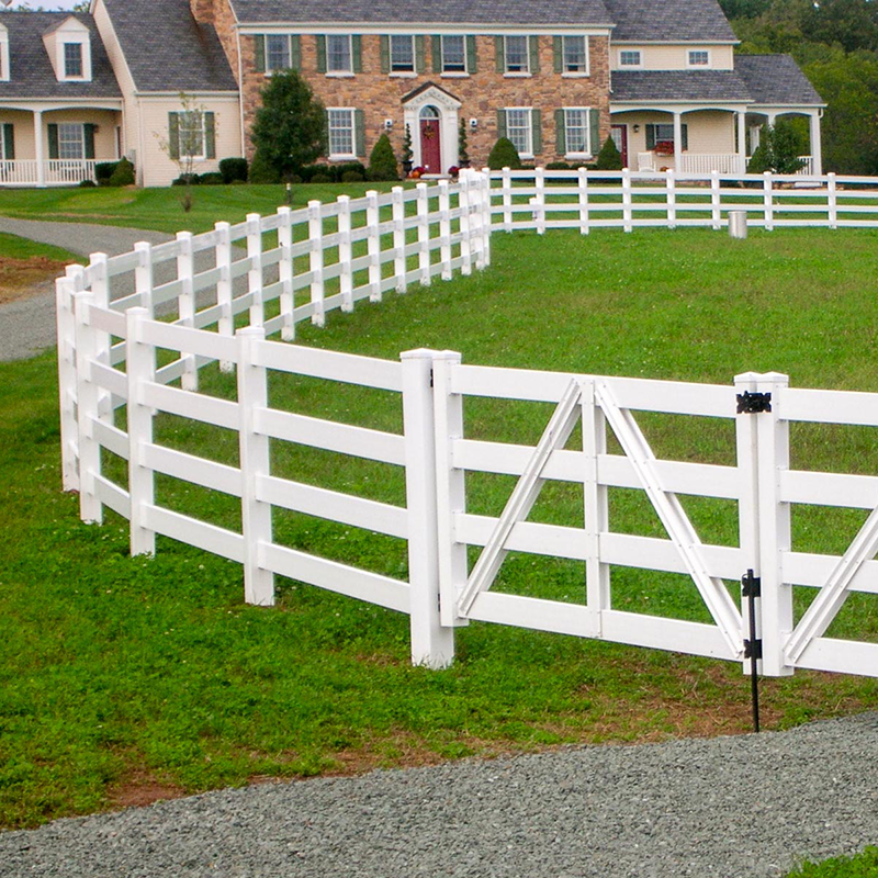 FENTECH Top Quality 4 Rails PVC Vinyl Horse Farm Fence