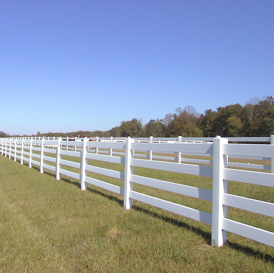 FENTECH Top Quality 4 Rails PVC Vinyl Horse Farm Fence