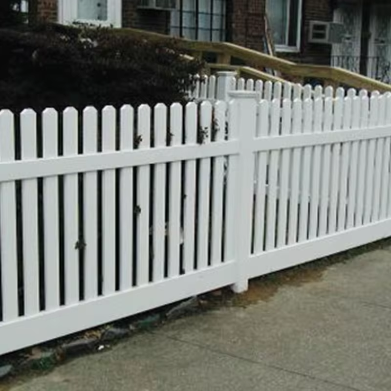 Fentech White Vinyl Garden Picket Fence Gate Design