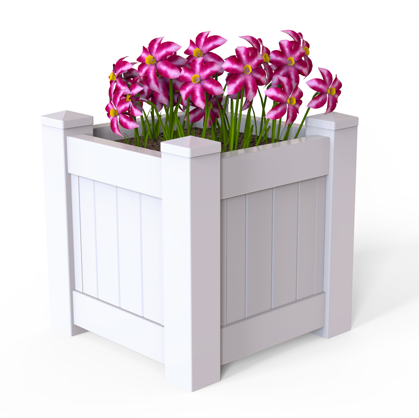 Fentech Morden Garden White Plastic PVC Vinyl Flower Planter Box