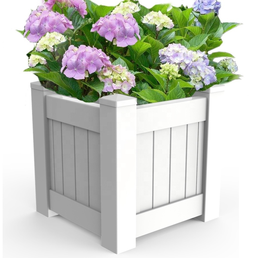 Fentech Morden Garden White Plastic PVC Vinyl Flower Planter Box