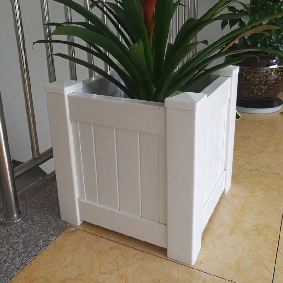 Fentech Morden Garden White Plastic PVC Vinyl Flower Planter Box