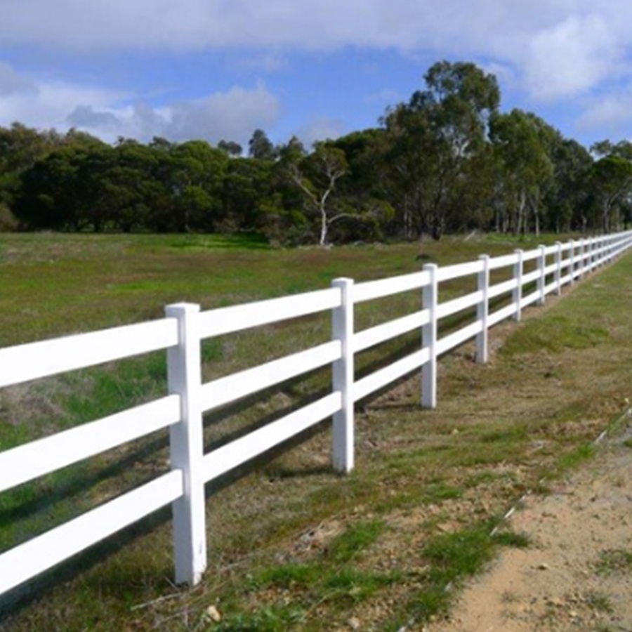 Fentech plastic Vinyl Pvc horse paddock fence, post and rail fence,ranch fence